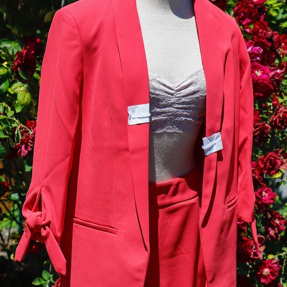 Express Tie Sleeve Boyfriend Blazer - Picture 11 of 11